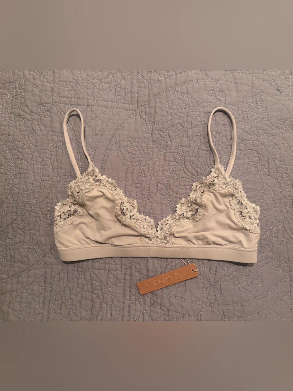 SKIMS Fits Everyone Triangle Lace Bralette, Size S